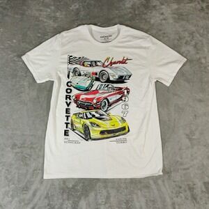 Chevy Corvette‎ Shirt Mens XL White Short Sleeve Tee Graphic Casual